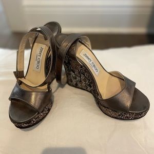 Jimmy Choo size 36 sequin platform wedge